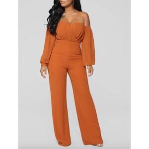 Fashion Nova Women's Spice It Up Jumpsuit Mocha Mousse Brown Size M